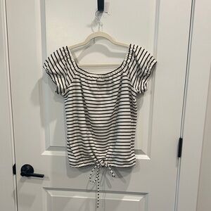 Madewell Striped Drawstring Blouse
